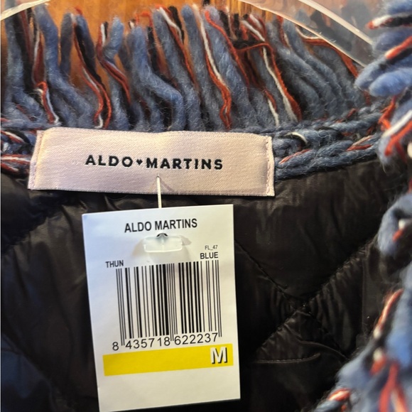 Aldo Martins NWT Thun Tweed Puffer Blazer M Navy Multi Made In Spain - Picture 3 of 5